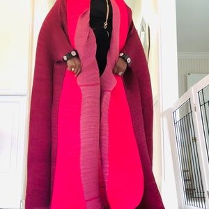 Floor length pleated duster